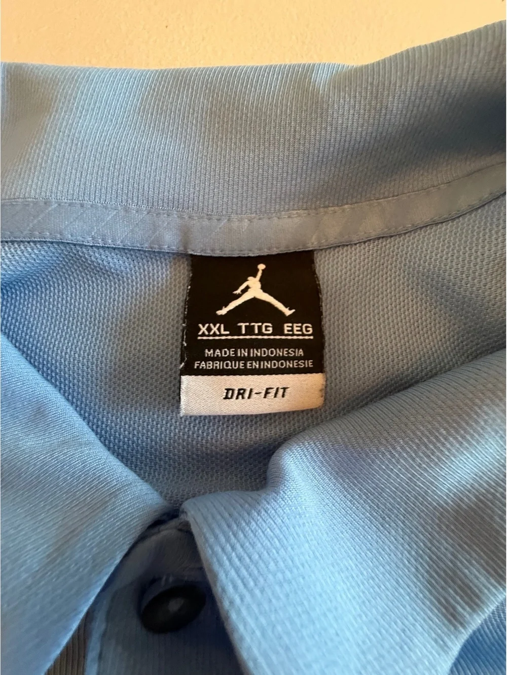 Jordan Carolina Basketball Light Blue Dri-Fit Polo Shirt XXL
